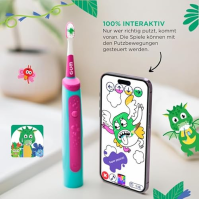 GUM Playbrush KIDS 3+, chytrý elektrický sonický zubní kartáček pro děti od 3 let s interaktivní aplikací pro hraní, ovládáním t